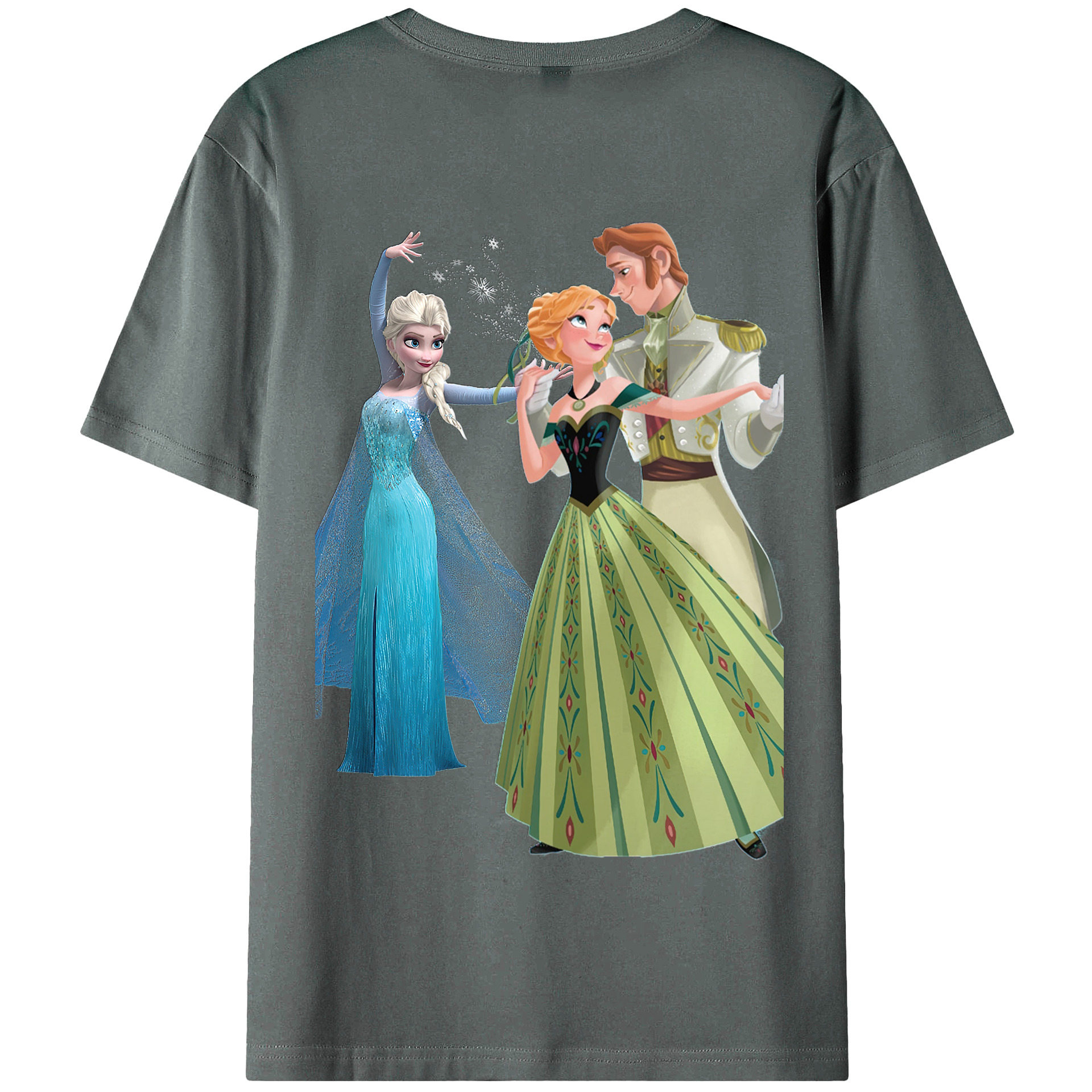 （画像用） アナと雪の女王 アンナ エルサ Frozen Anna Elsa 綿100％半袖Tシャツ（背面プリント）